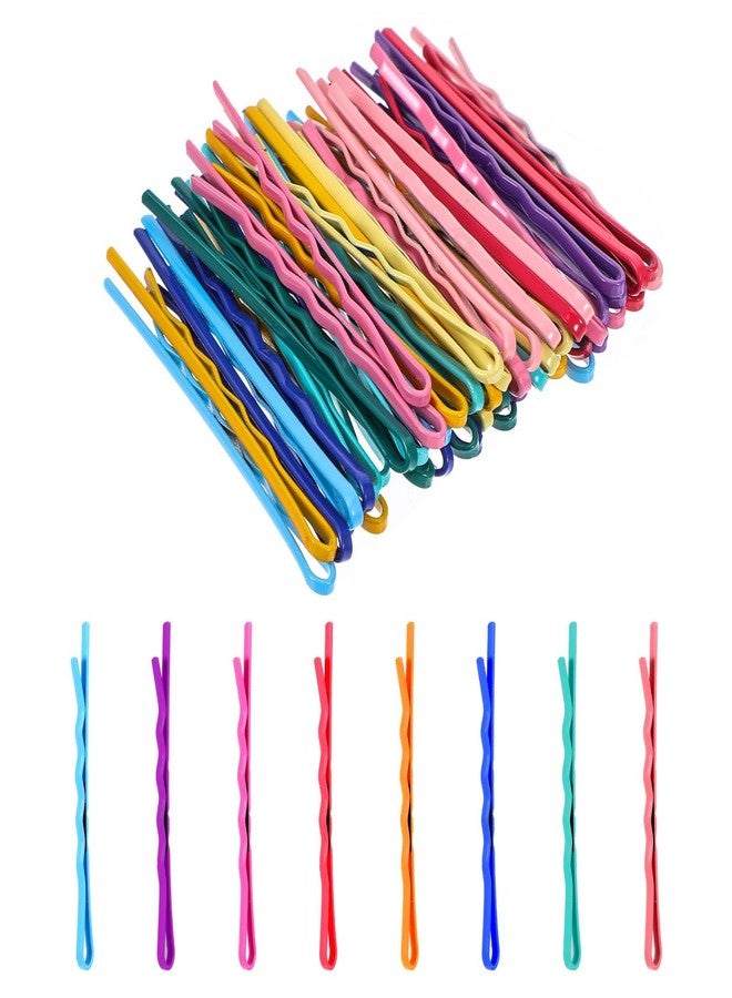 AOZUO Colorful Bobby Pins, 50pcs 2.2 Inch Mini Hair Pins Metal Hair Clips Hairpins Barrettes Accessories for Women Gilrs Buns Long Straight Curly Hair Various Hairstyles (Wavy Style) - Image 1
